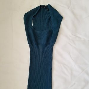 Dark green body con dress.